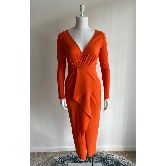 ASOS Open Back Orange Dress Size 6 - Picture 2 of 16